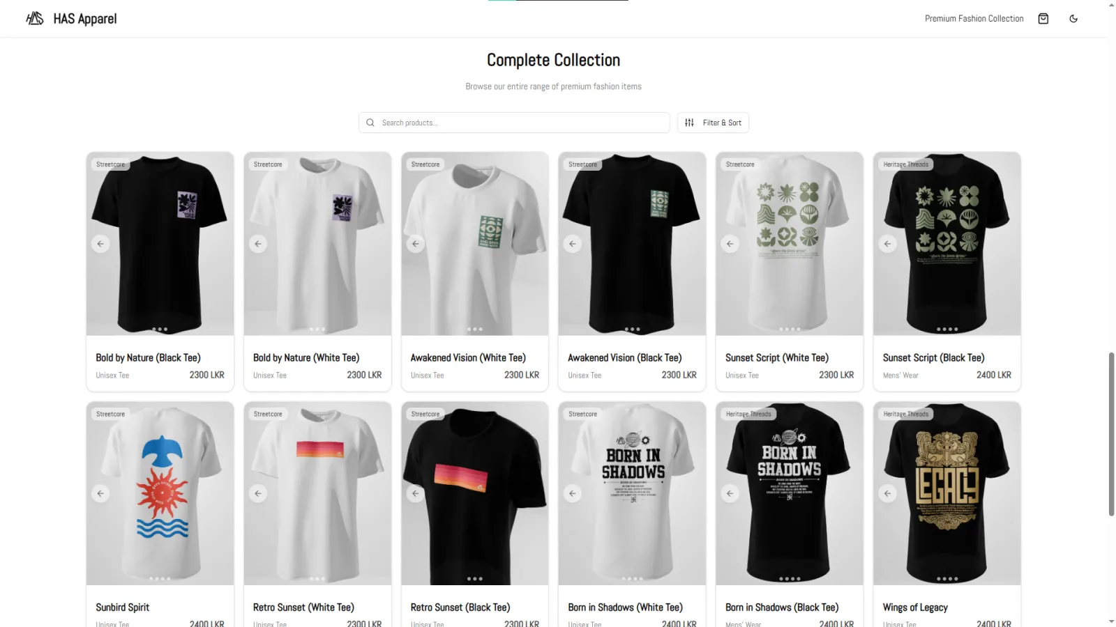 The complete collection, searchable and filterable