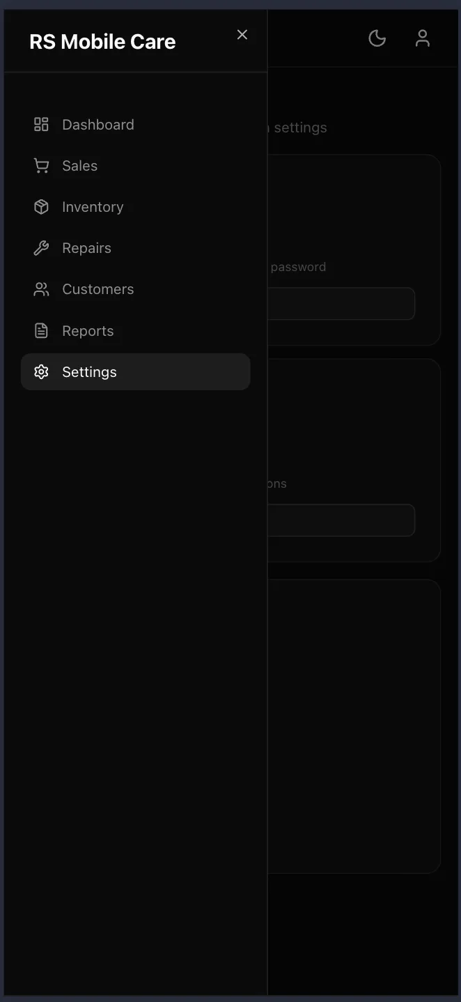 The navigation drawer open on a phone
