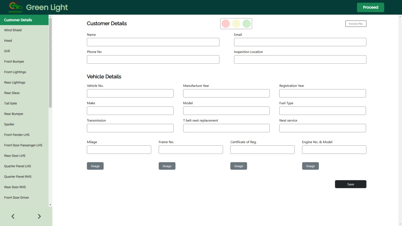Green Light inspection dashboard
